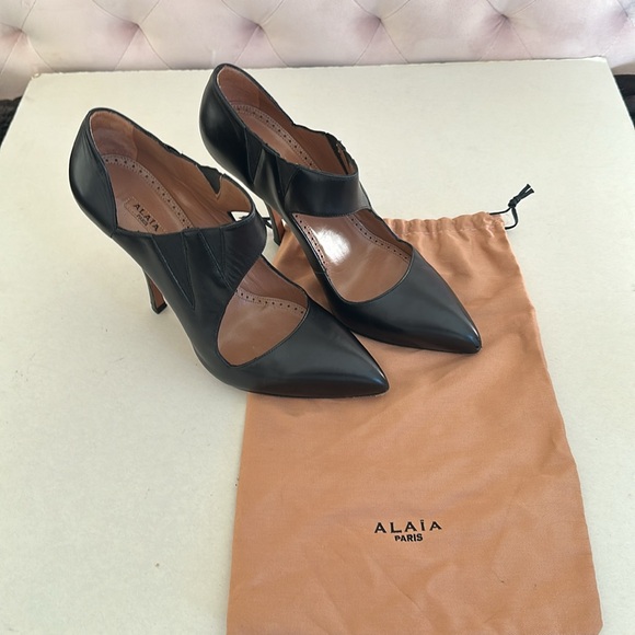 Alaia Paris Pumps Heels Black Leather 39 - Picture 3 of 12